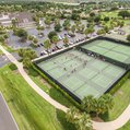 a view of pickleball courts from above