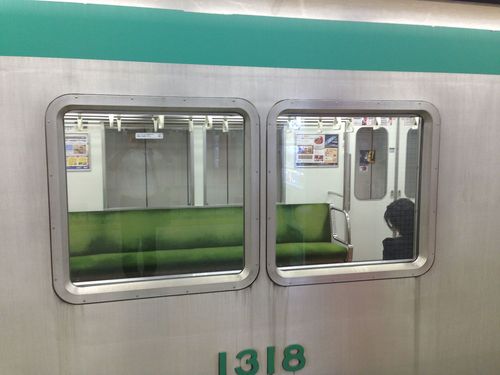 woman in subway window