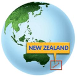 Location of New Zealand globe