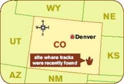 Location of dinosaur tracks in Colorado.